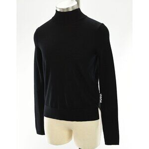 HUGO BOSS Womens Black SEDENNIAN Mock Neck Wool Long Sleeve Sweater XS NWT